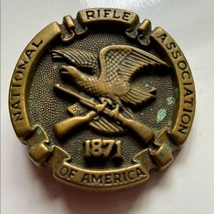 Vintage NRA 1871 Solid Brass Medallion Belt Buckle